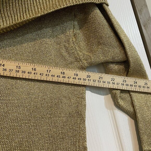August Silk Knits Sweater Womens Small Shimmer Gold - Picture 9 of 10